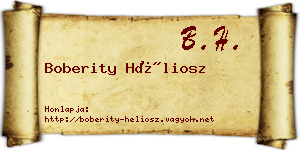Boberity Héliosz névjegykártya